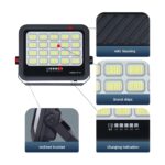 ⁦KCD-Projecteur commercial blanc chaud pour jardin, éclairage extérieur à haute luminosité 60w 200w, projecteur solaire à LED IP67 avec télécommande⁩ - الصورة ⁦2⁩
